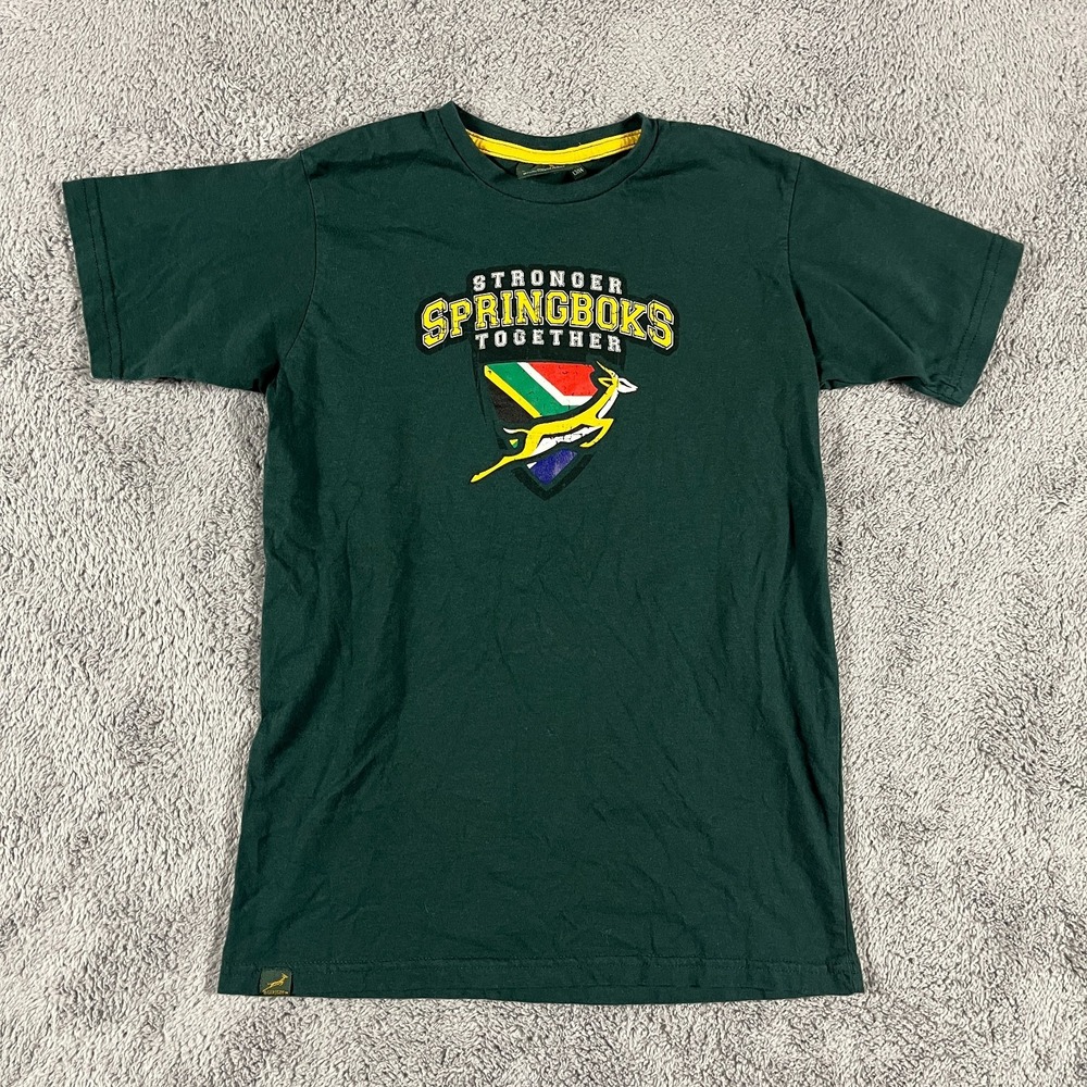 Official Springboks Stronger Together Supporter T-Shirt Kids Youth 13/14 Green
